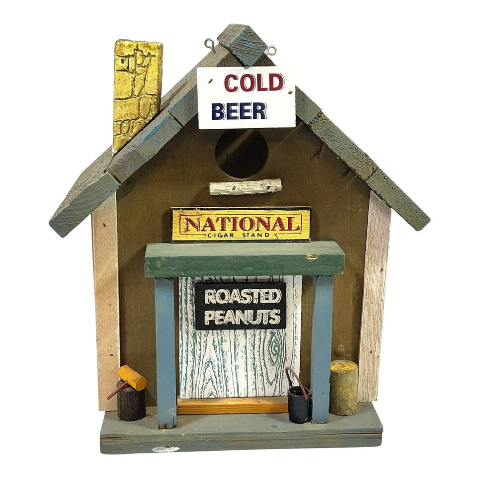 Wood Country Store Birdhouse 8x7x12" Cigar Stand Roasted Peanut Rustic Folk Art